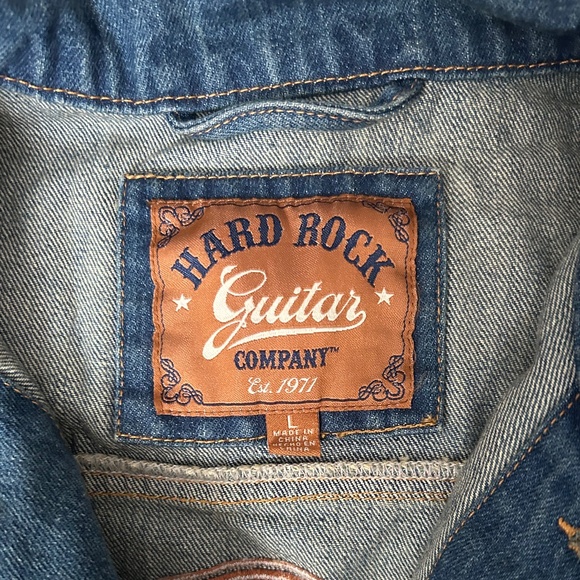 Hard Rock Cafe Las Vegas Denim Jean Jacket Size Large - Picture 3 of 6